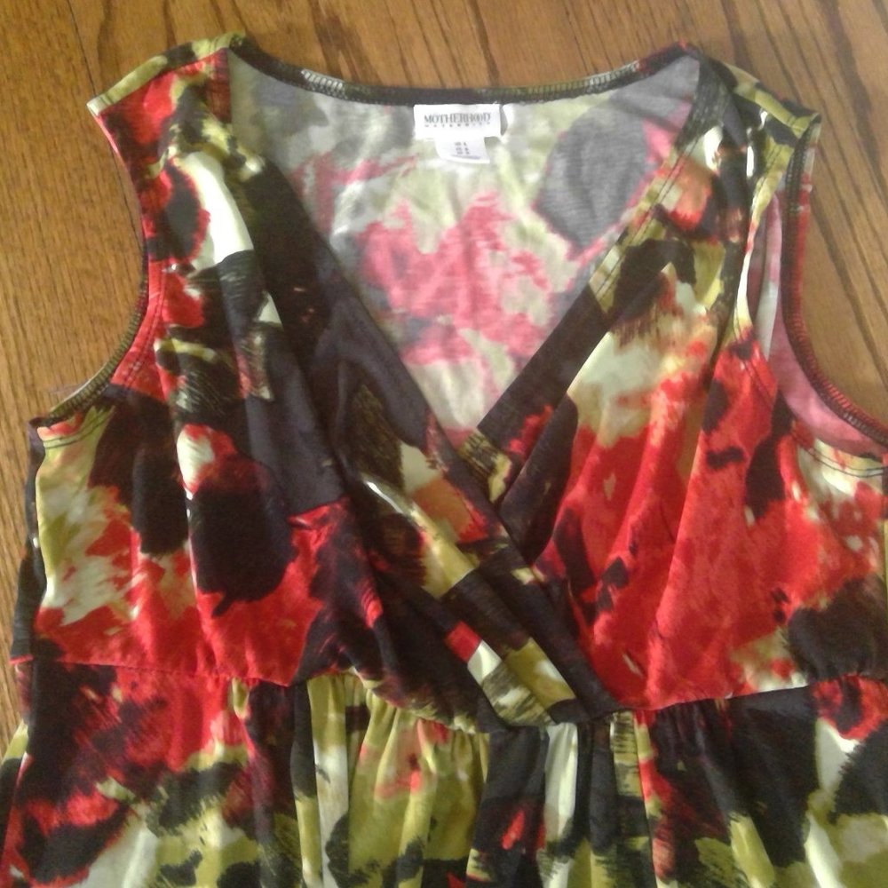 Motherhood Maternity Large Colorful Floral Print Sleeveless Dress - Picture 1 of 10